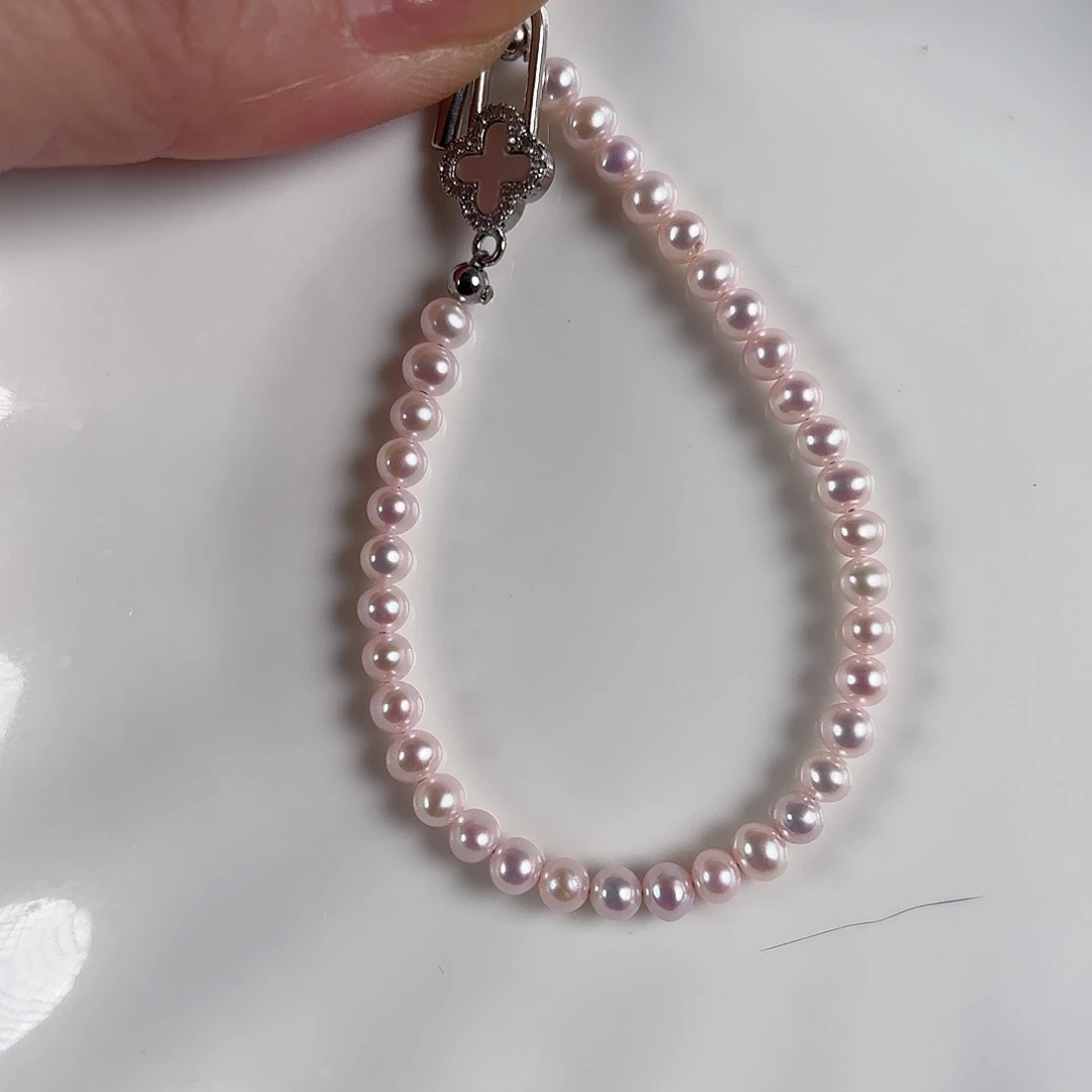 银S925镶嵌淡水珍珠手绳