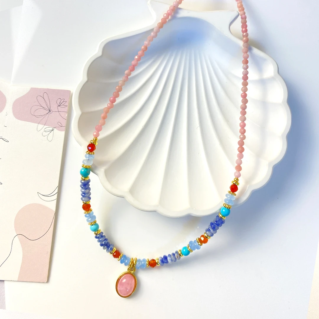 钛钢项链 百搭温柔糖果色颈链甜美可爱项链