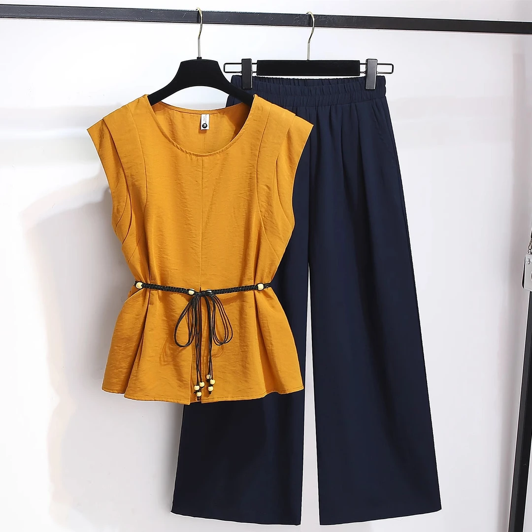 休闲显瘦千金宽松时尚套装减龄高腰法式INS40-45岁纯欲慵懒风女装