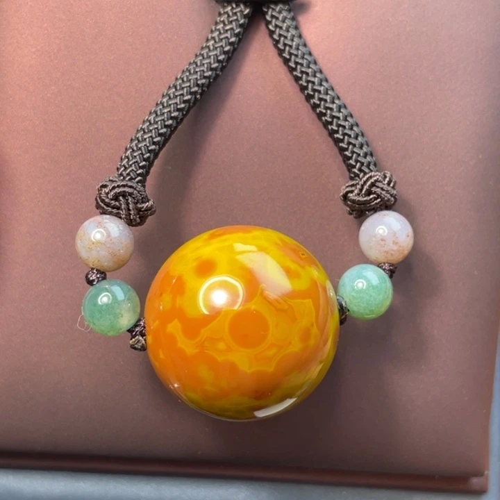 玛瑙/玉髓未镶嵌珠宝奇石尚品红黄天眼锁骨588