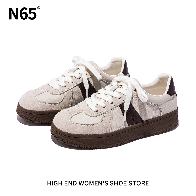 2025年秋季新款德训鞋女平底防滑低帮透气复古休闲运动休闲小白鞋