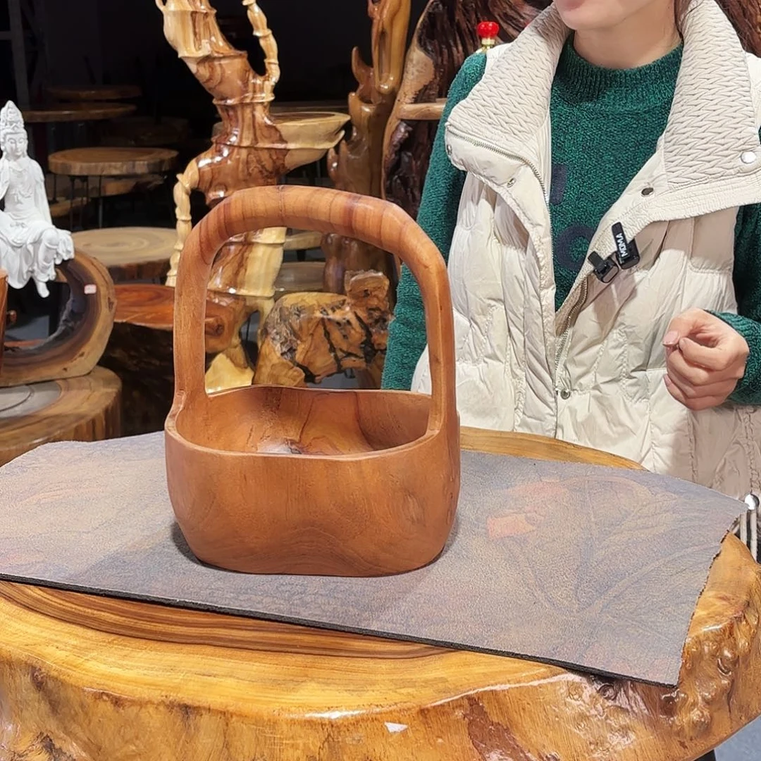 香樟木果盘20-16提篮