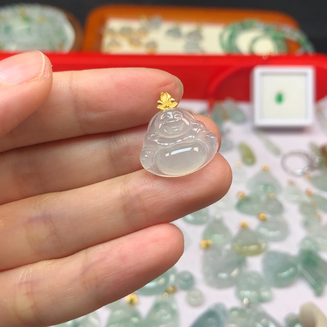 【闪购商品】吊坠(不含链)18K金镶嵌翡翠佛公