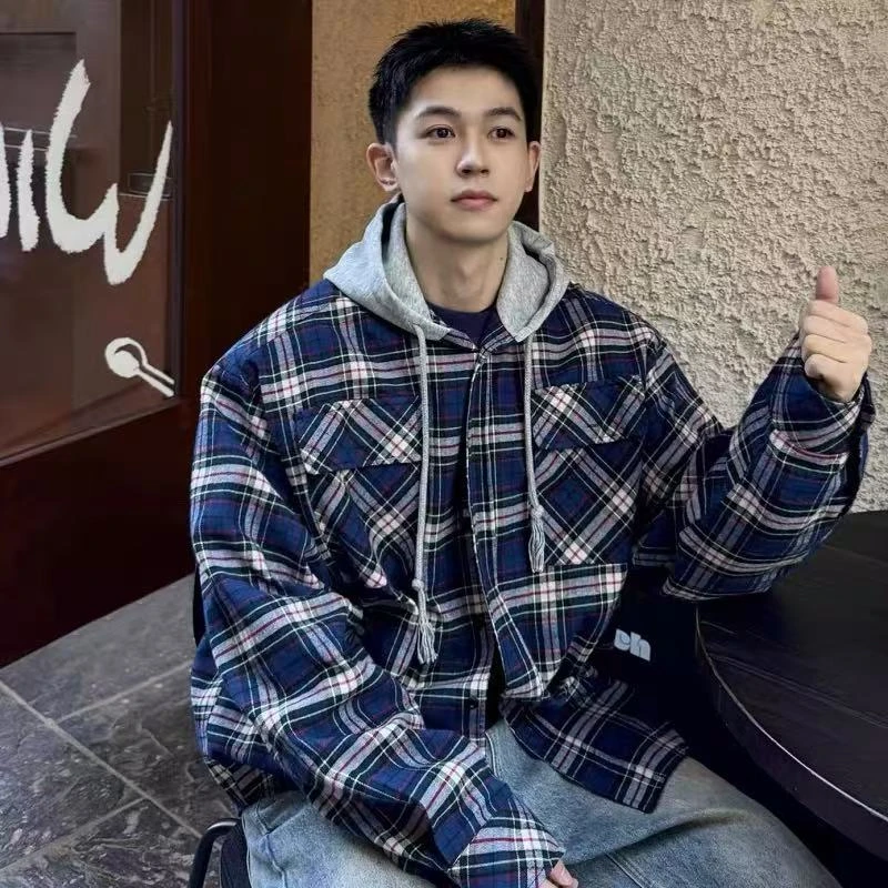 重磅！手速慢无！泡菜国GRA！阿饱289z!格子双面vibe连帽衬衫外套