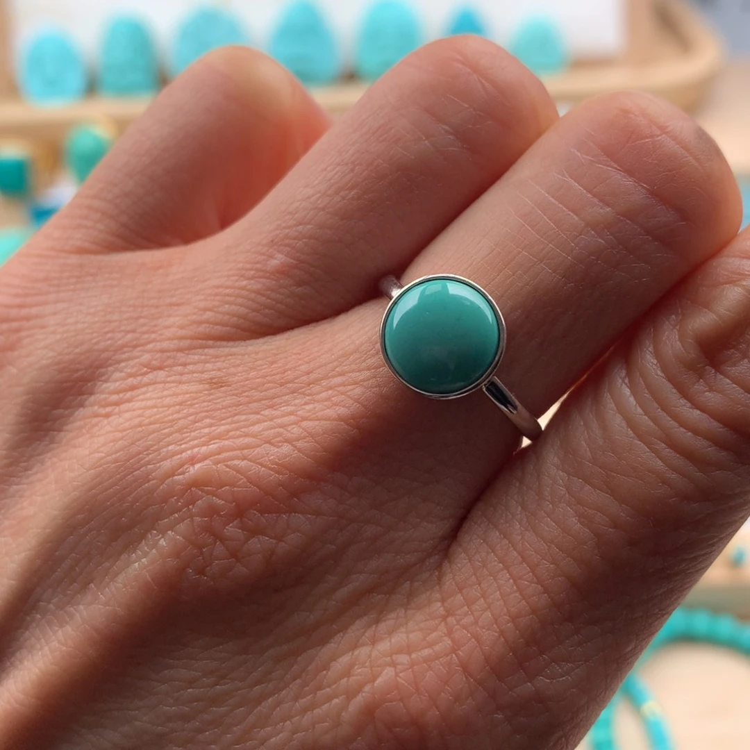 绿松石珠宝奇石银S925镶嵌