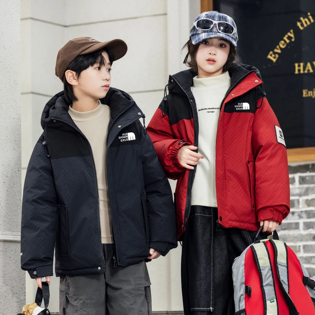 {现货}山北面XA826冬季中大童休闲潮流加厚保暧冲锋衣派克棉服