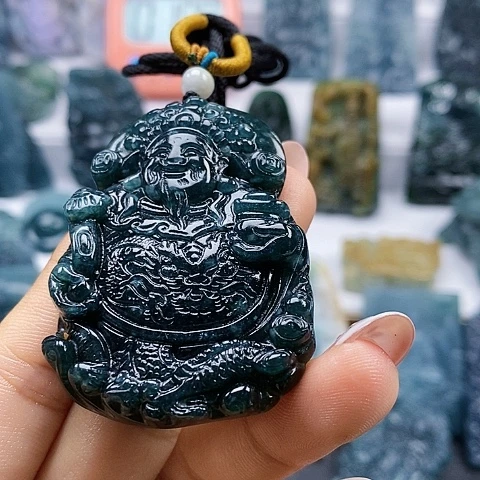 发***发定制翡翠未镶嵌财神