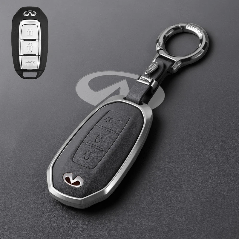 【42】英菲尼迪g50l钥匙套二代qx50改装qx60汽车q701用品车标壳扣包