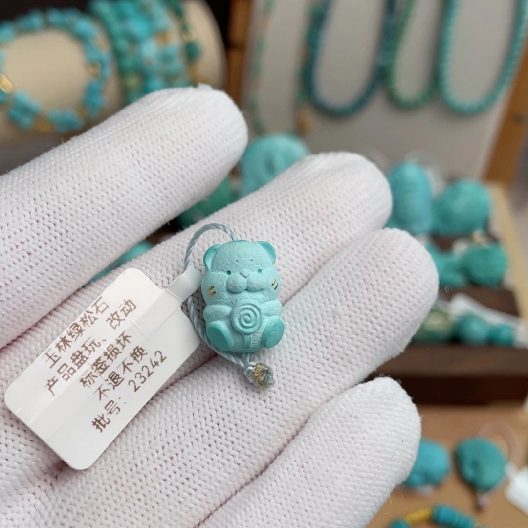 未镶嵌绿松石精品棒棒糖小熊