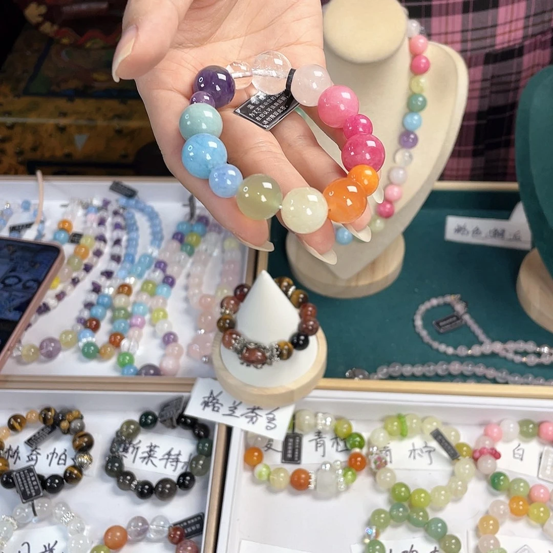 水晶手链银S925镀金镶嵌