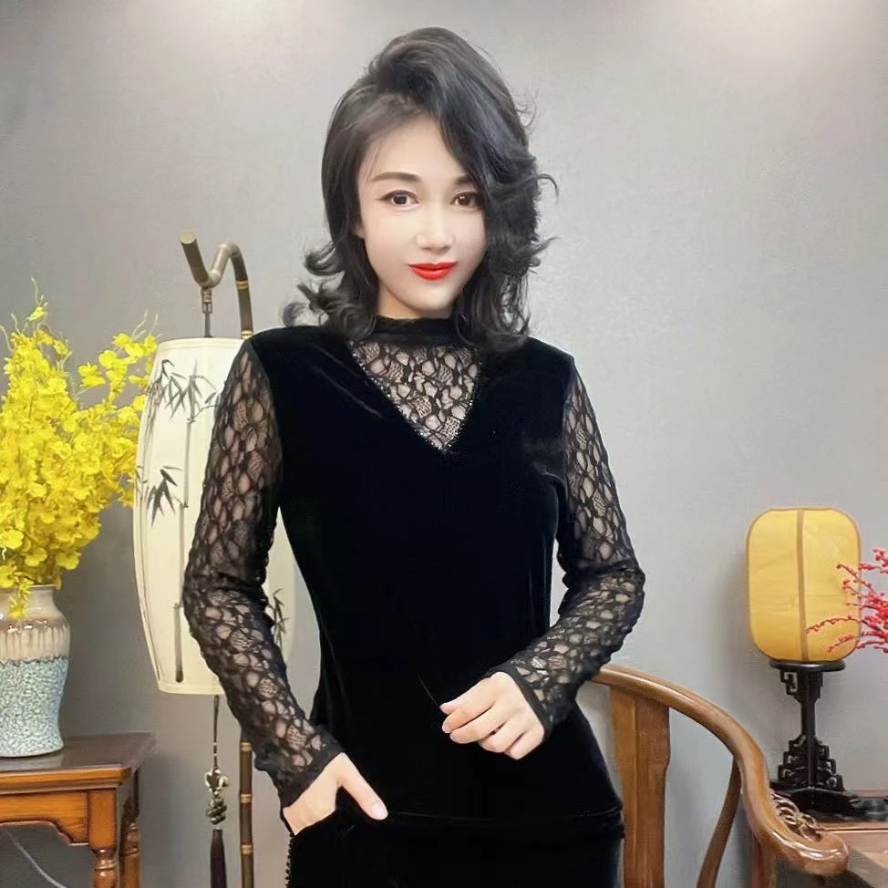 【峰姐甄选】时尚两穿丝绒衫6645【XX】