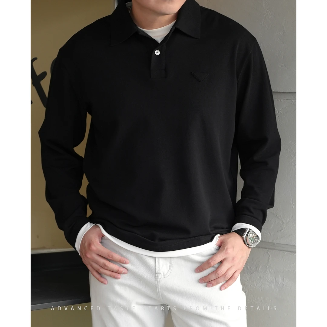 【大头叔叔】夏季高定纯棉假两件撞色拼接亲肤POLO衫T恤DDT7060