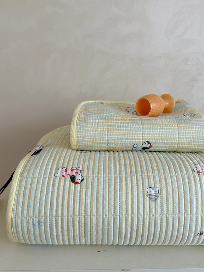 【胖家居】2025新款AB双面纯棉床盖三件套榻榻米床单夹棉床盖可水洗