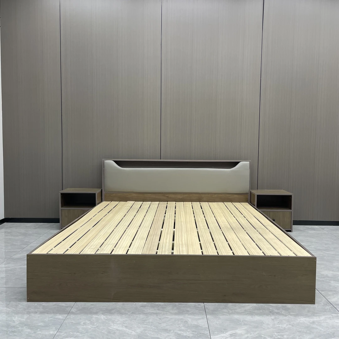 BSC-008北欧实木床主卧室现代简约胡桃双人床主卧