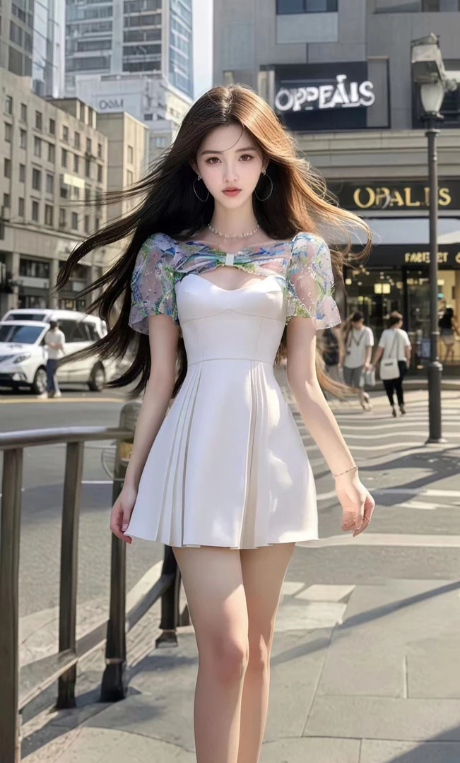 2025夏季新款不规则领型白色修身收腰小众轻奢优雅氛围感连衣裙女