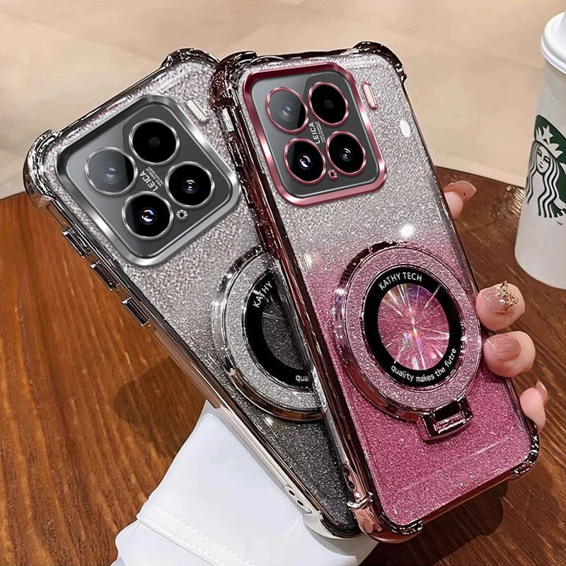 闪粉磁吸支架适用小米15手机壳24129PN74C软壳镜头全包防摔女新款