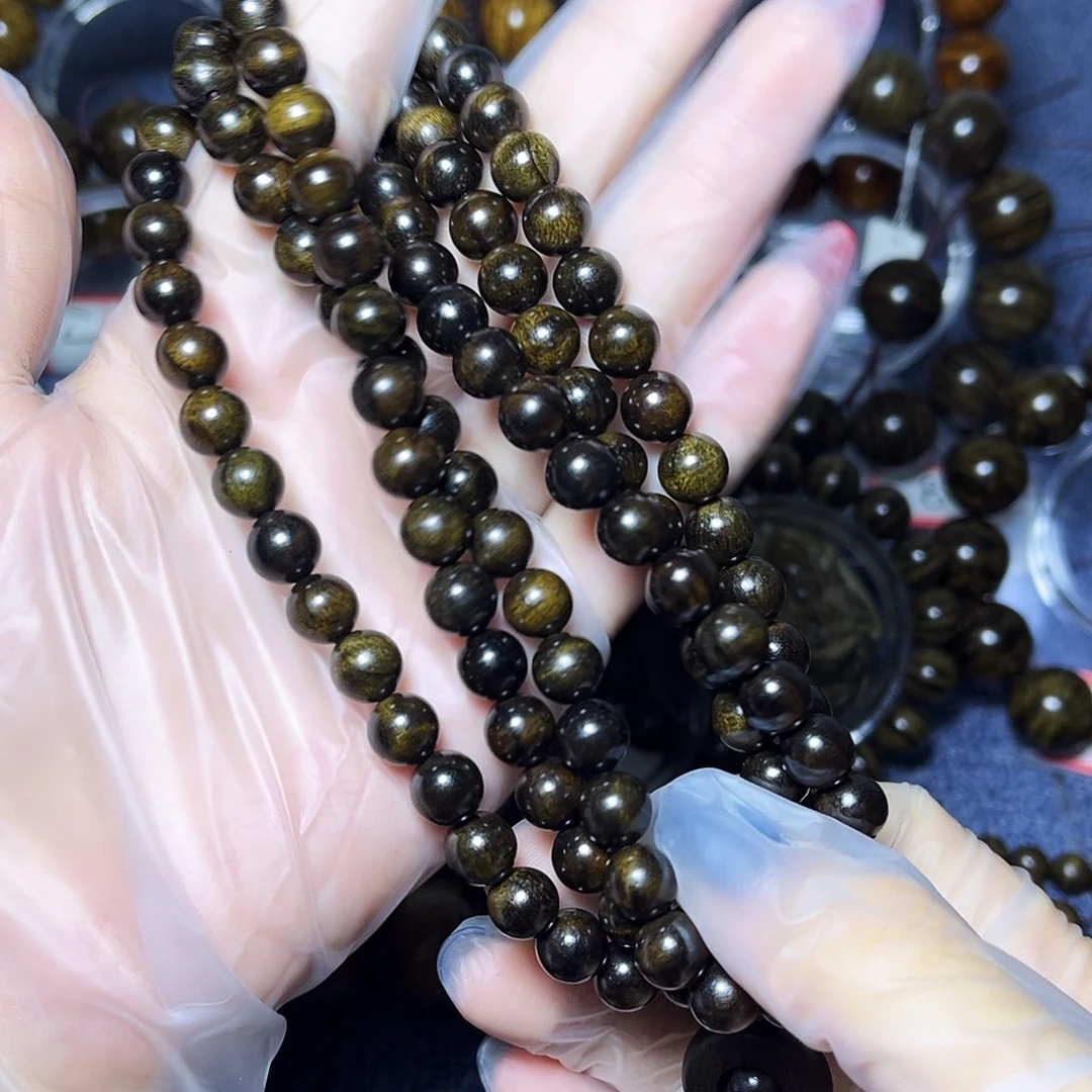 楠木（金丝楠）手串/手链捕**生0.8阴沉高碳化水波