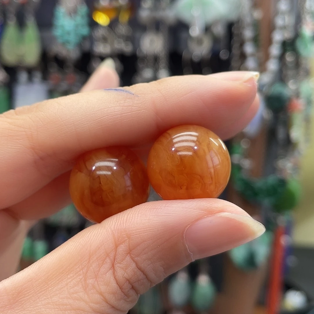 生****银S925镶嵌琥珀耳饰008yhjhhh