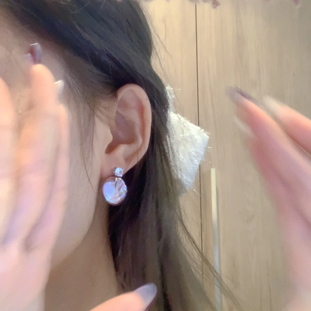 淡水珍珠耳饰银S925镶嵌