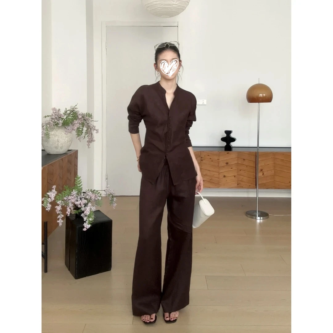 CHACHASTU极简老钱风优雅气质清冷时髦衬衫休闲裤H4285W