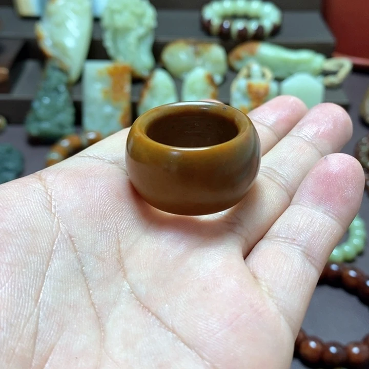 透闪石质玉戒指未镶嵌扳指22内径