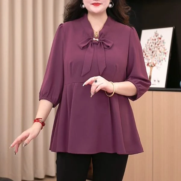 苏兰诺定制大码女装春季新款百搭显瘦遮肉气质时尚高雅上衣ZB6670