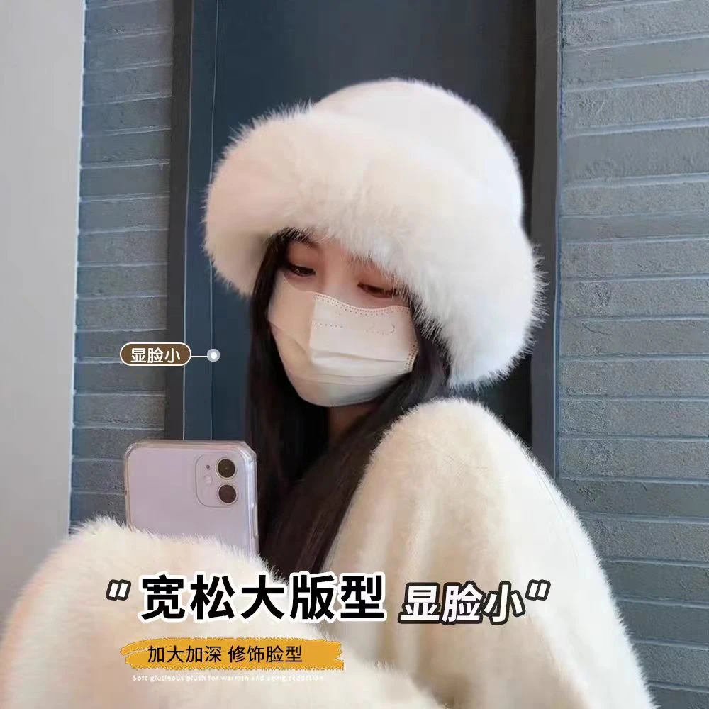 新款毛毛帽子蒙古帽百搭