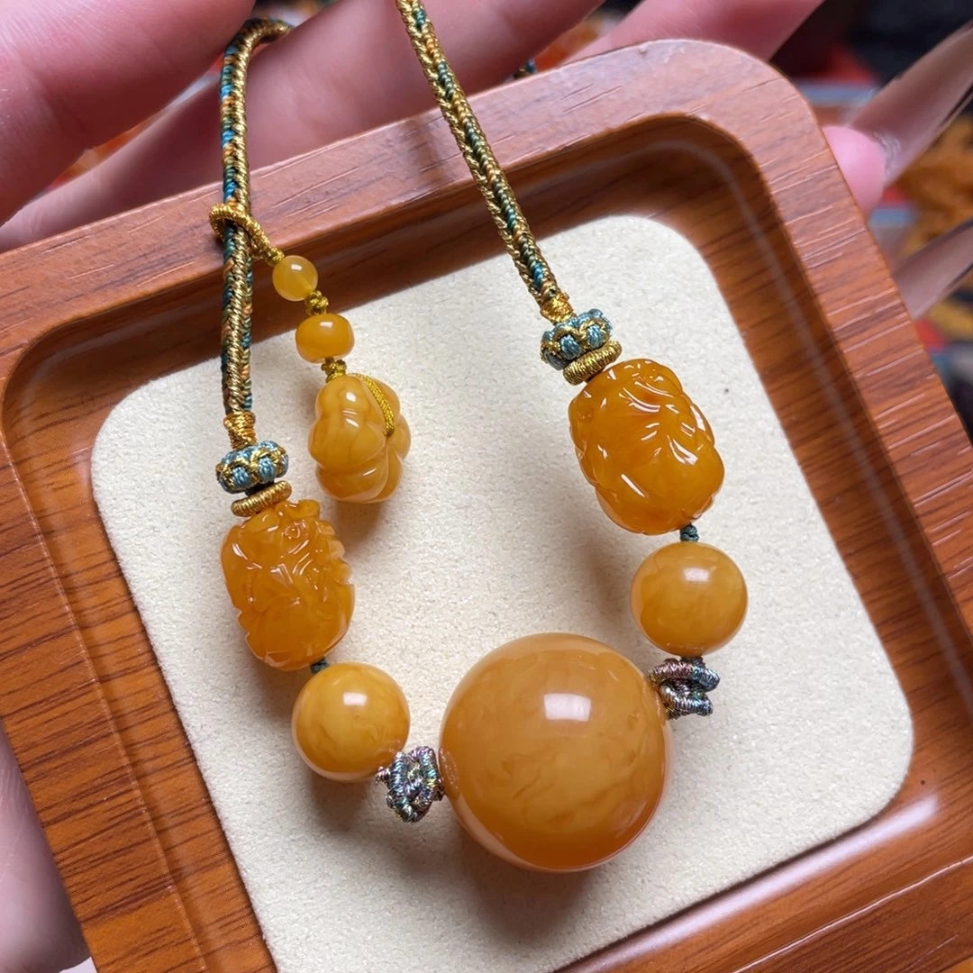 蜜蜡未镶嵌颈饰项链