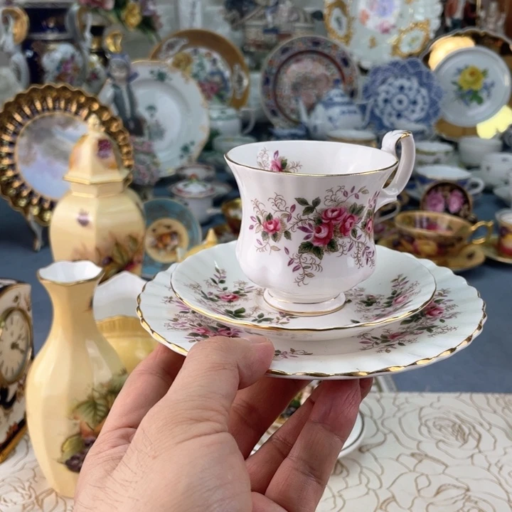 中古瓷器小房子盘子