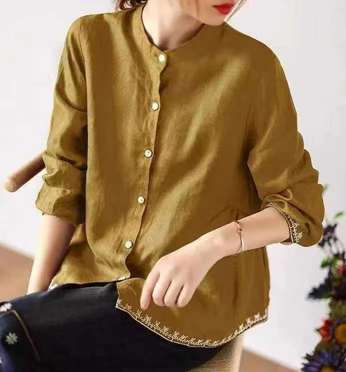 秋季长袖文艺女秋季衬衫230