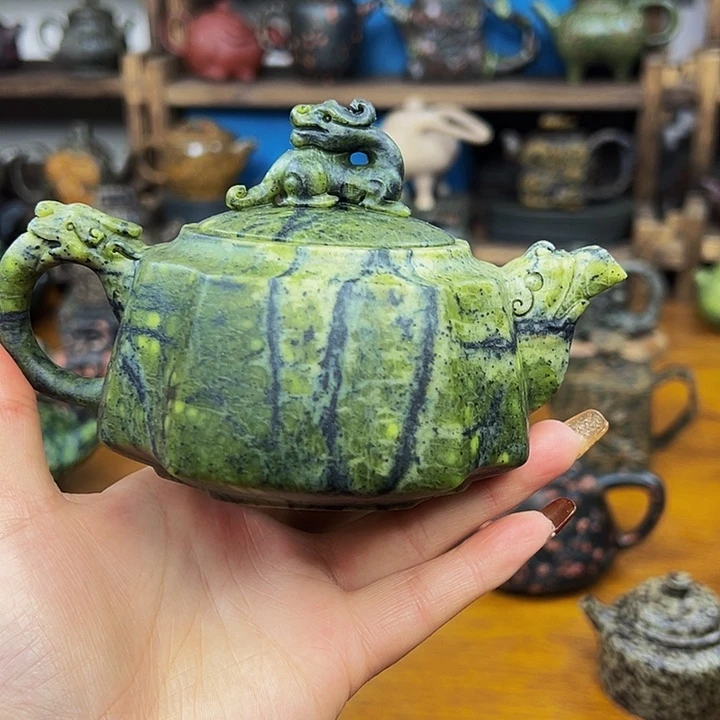 茶空间天然石料藏玉药王觉*