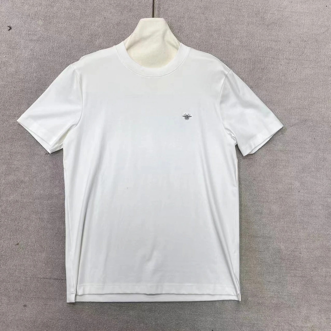 喵喵家  经典纯色小蜜蜂刺绣百搭男女同款休闲圆领棉质T恤