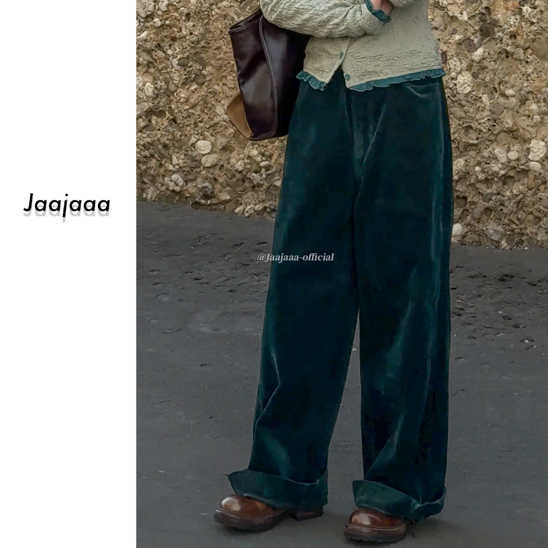 Jaajaaa默片时代  秋季工装阔腿裤口百搭灯芯绒休闲裤/DCK078