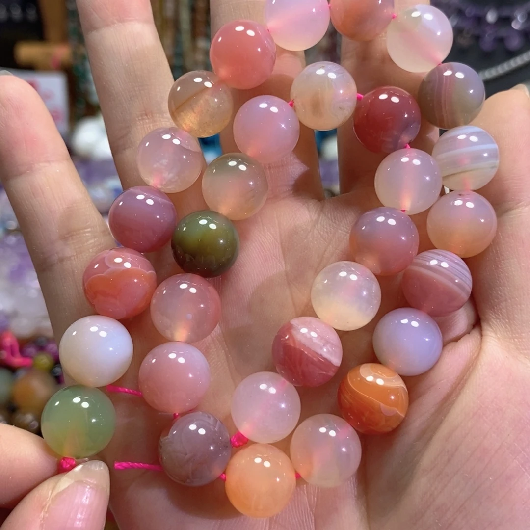 未镶嵌玛瑙/玉髓珠宝半成品盐源玛瑙一条卡12mm