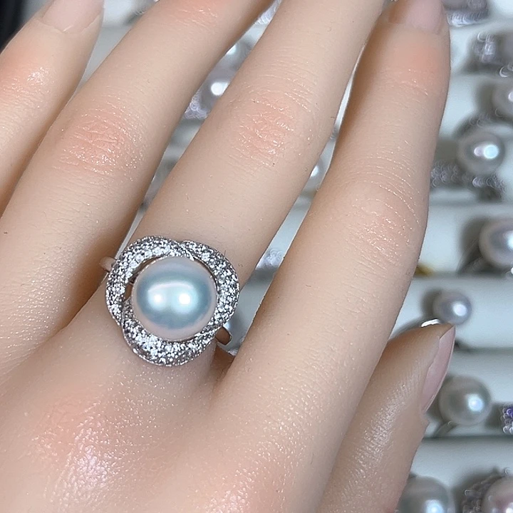 淡水珍珠银S925镶嵌颈饰