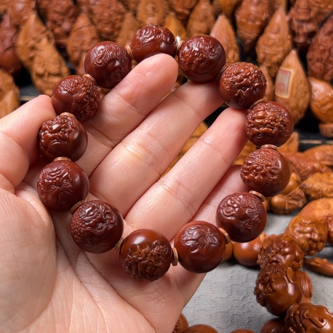 ①***斷橄榄核手串/手链核雕