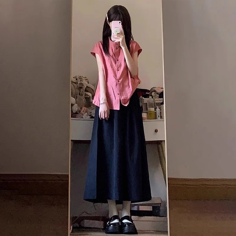 时尚百搭日系复古衬衫女夏季2024新款法式气质小众别致漂亮衬衣