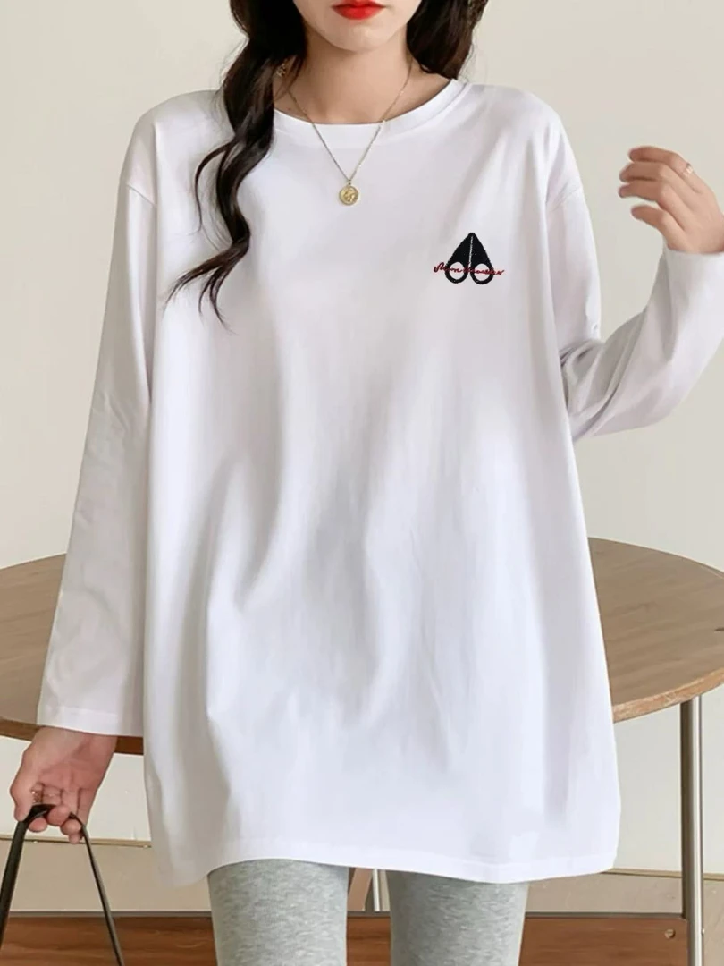 【长袖打底剪刀】25年新款大码宽松长袖打底显瘦上衣