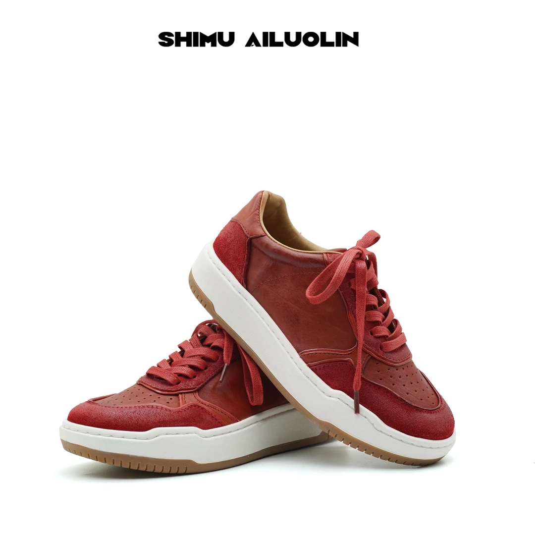 诗慕·爱洛琳【片刻闲暇】潮流百搭女士透气休闲女款红色白色小白鞋