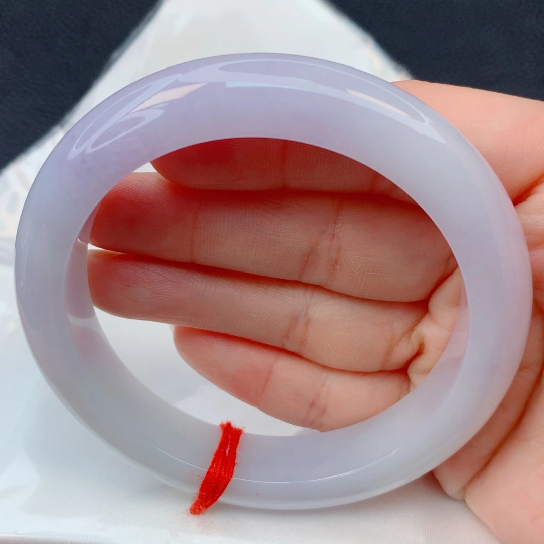 翡翠未镶嵌手镯58-59胶润紫罗兰