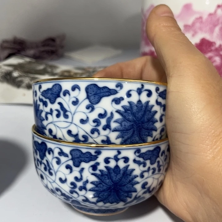 超***景德镇陶瓷青花杯子2个