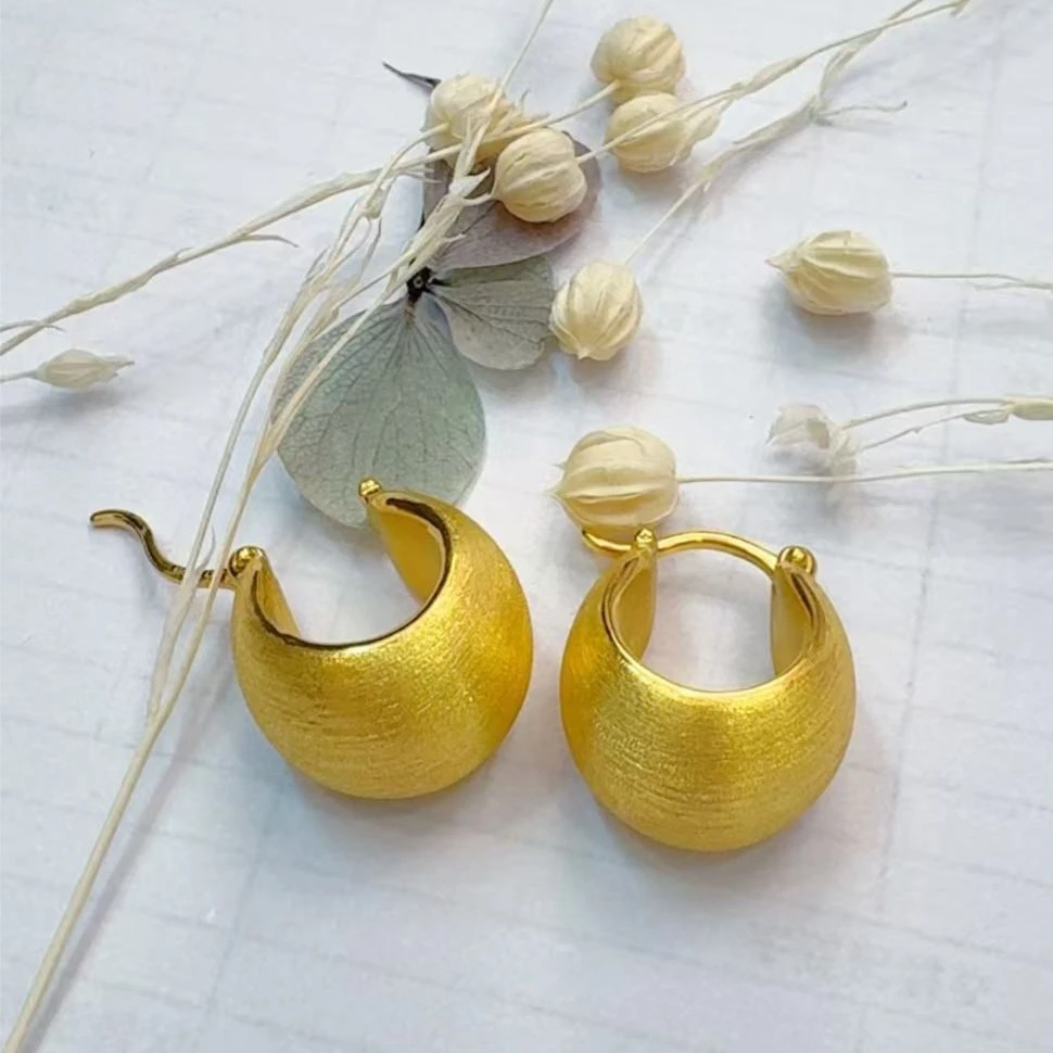 金灵王时尚黄金足金5D无氰工艺锁包耳饰精致精美（无七天无理由）