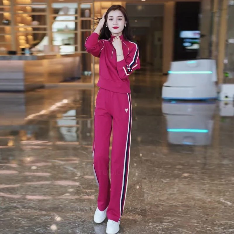 健身舞蹈服运动广场舞服装2025春秋新款套装女立领跳舞衣跑步卫衣