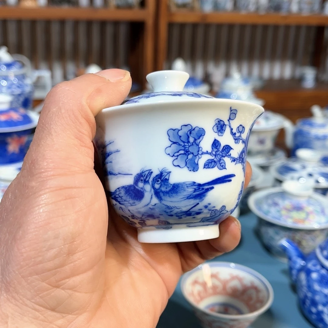 錡镇堂手工手绘盖碗