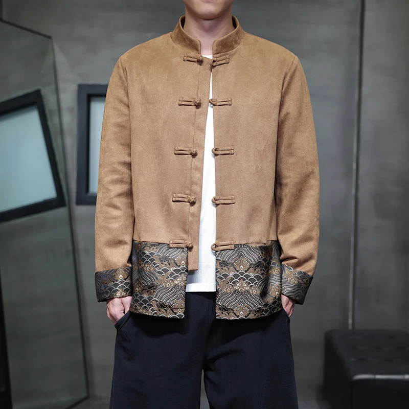 中国风复古男款休闲盘扣春秋新款唐装汉服新中式国潮长袖夹克外套