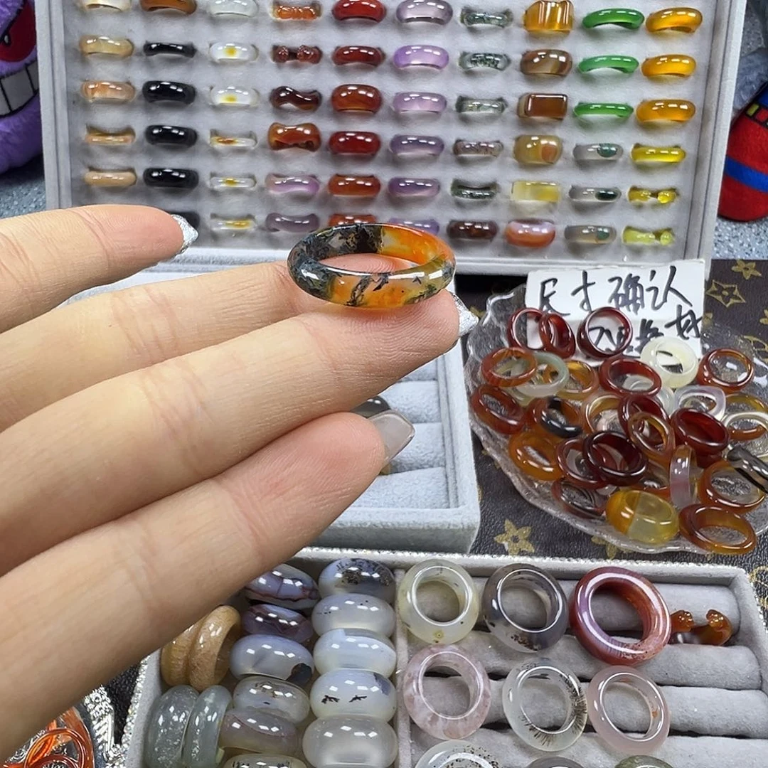 玛瑙/玉髓未镶嵌戒圈B27不退换18港18福利