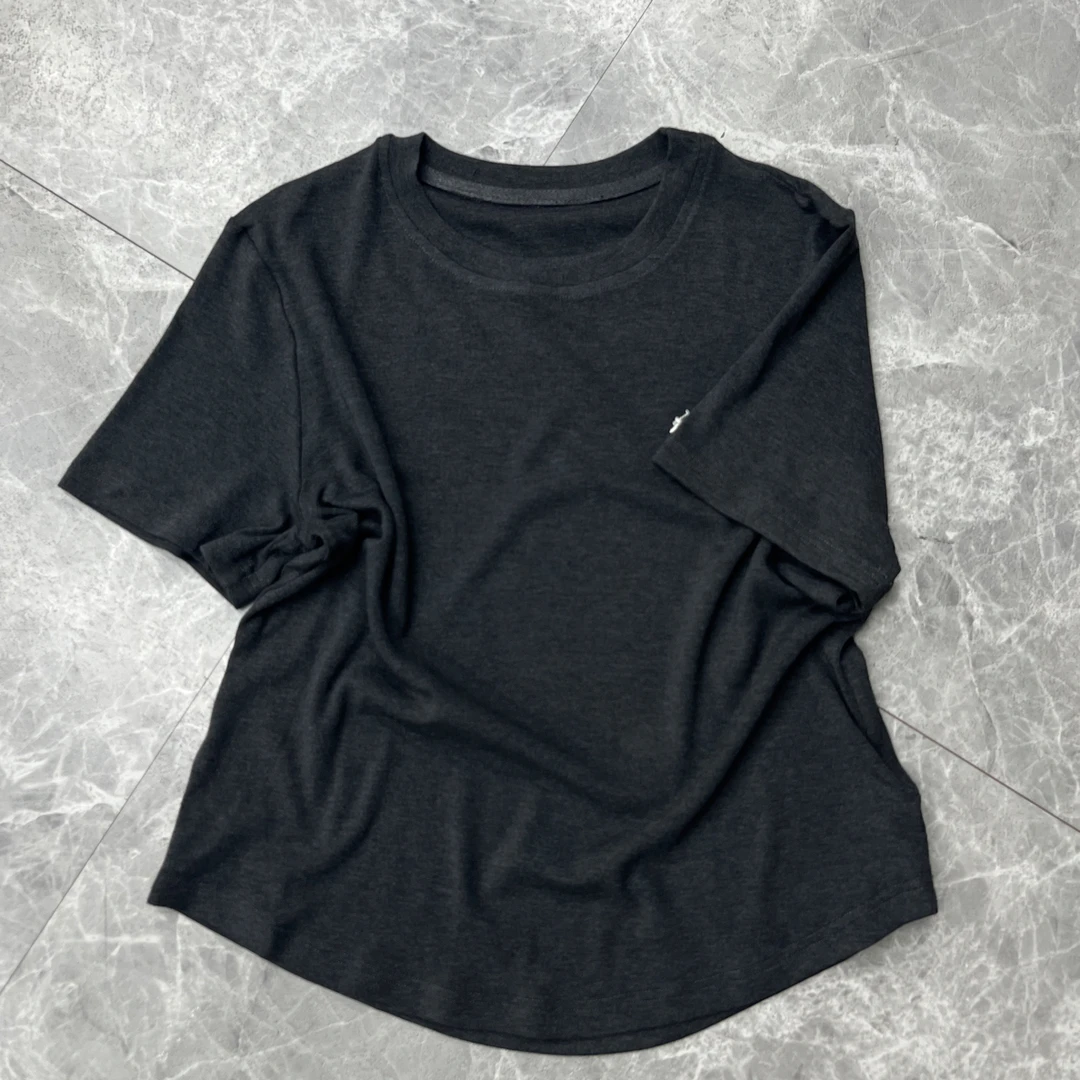 5808秋季新款刺绣简约百搭不规则半袖