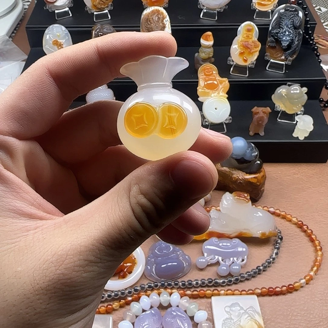 玛瑙/玉髓未镶嵌吊坠(不含链)