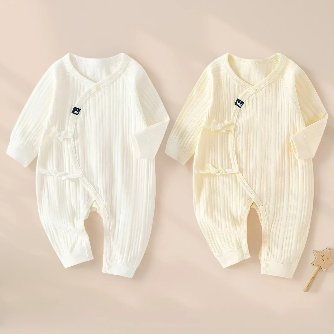 春夏秋款新生婴儿衣服纯棉蝴蝶52-66码和尚服0-3月初生宝宝连体衣