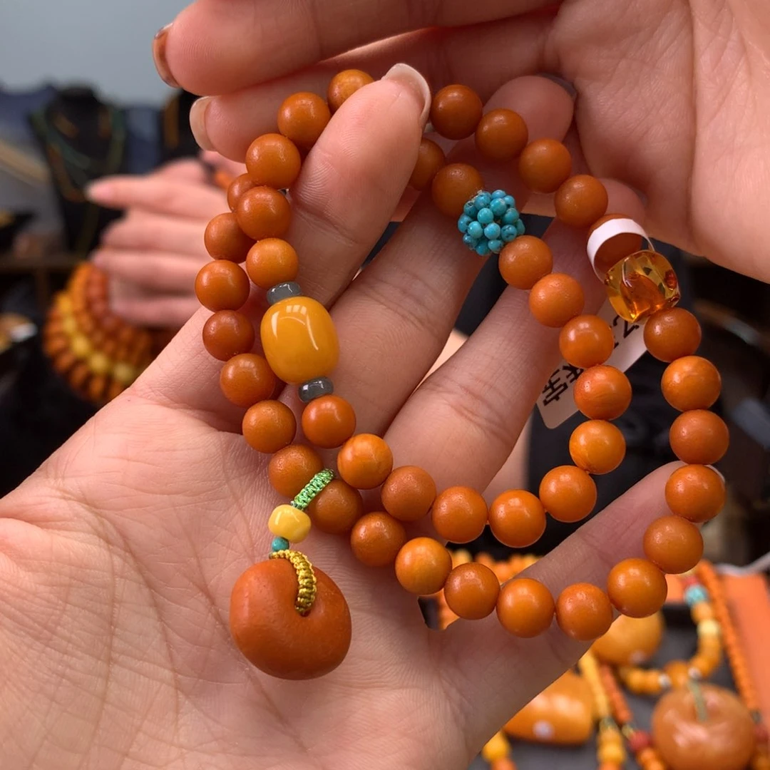 蜜蜡手串未镶嵌天然